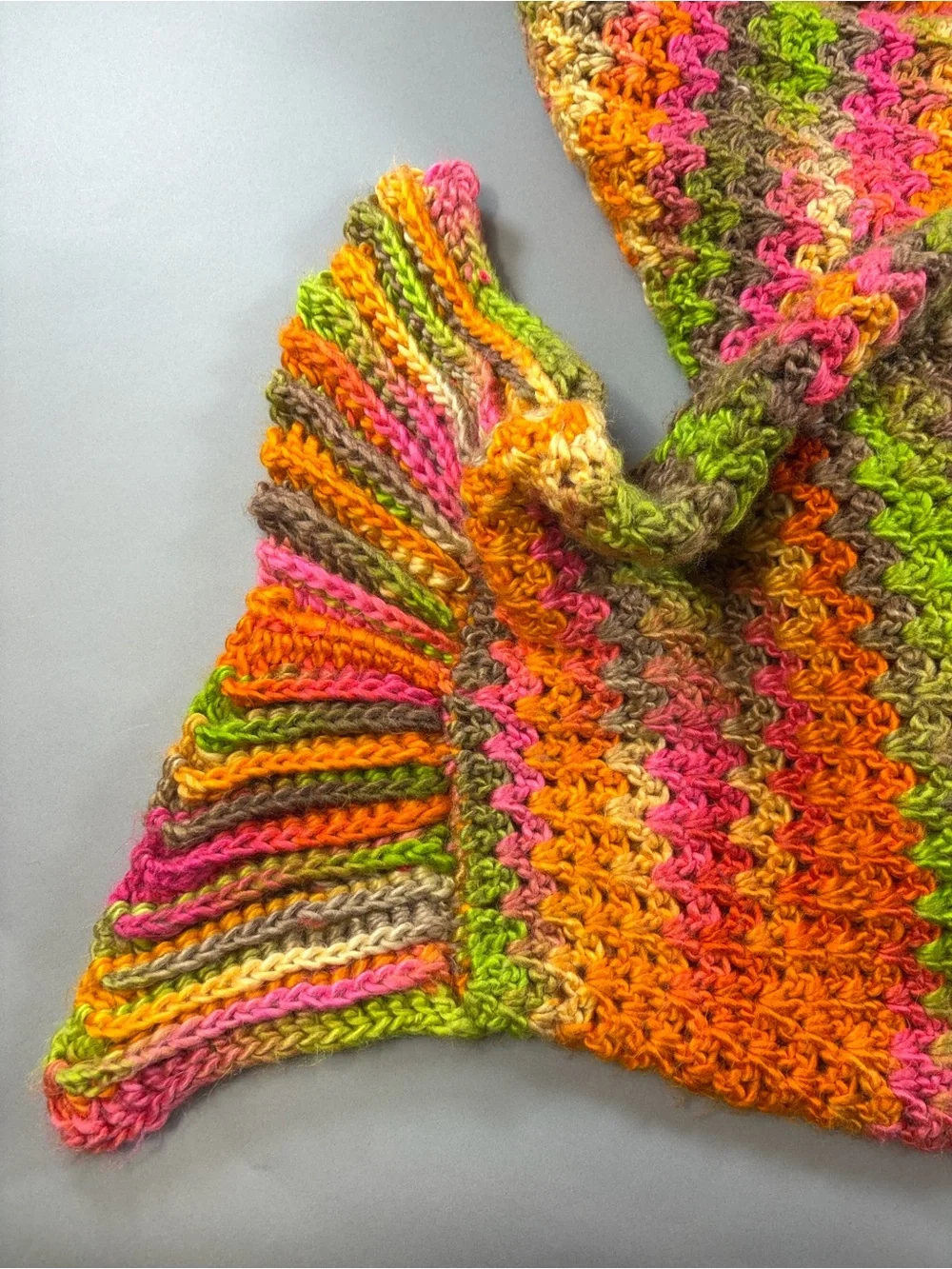 Handmade Crochet 6’+ Mermaid Tail Couch Blanket Wrap Cozy Multicolor HEAVY